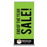 PREMIUM 24 Inch Retractable Banner Stands (SILVER)